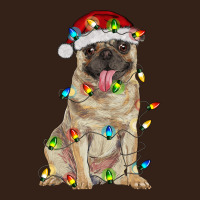 Pug With Christmas Lights Heavy Core Tee | Teevron