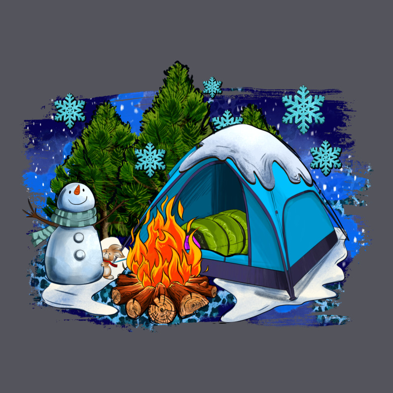 Winter Camping With Camp Fire Vintage Hoodie by AdoDesignShop | Teevron