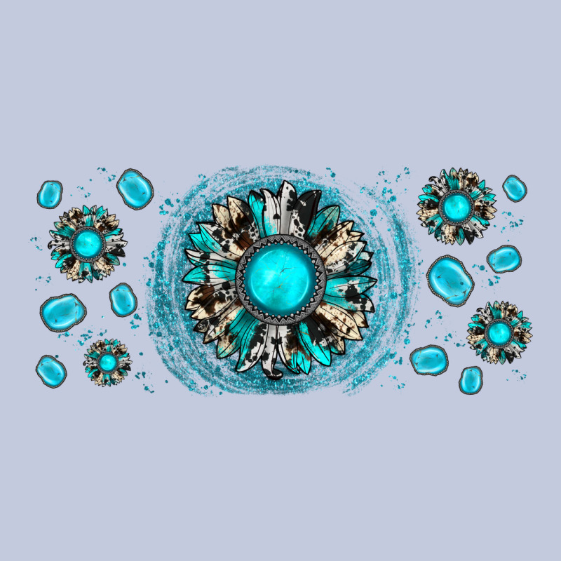 Turquoise Gemstone Sunflower Long Sleeve Tee by JahusDesignShop | Teevron