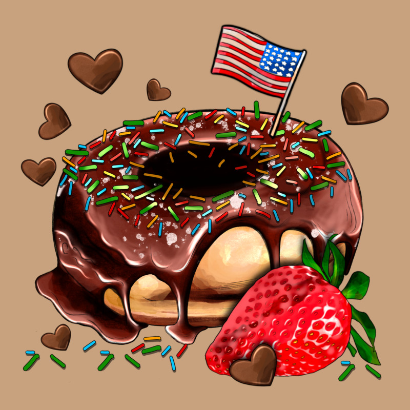 Donut Strawberry And Usa Flag Vintage Tee by AdoDesignShop | Teevron