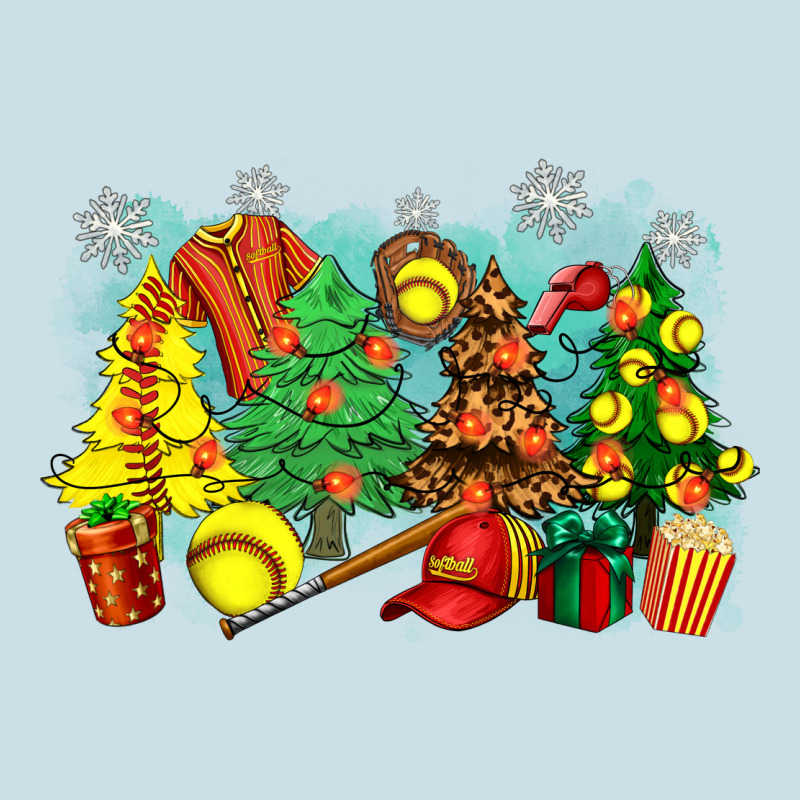 Christmas Trees With Softball Ladies Tee by Zillion Design Studio | Teevron