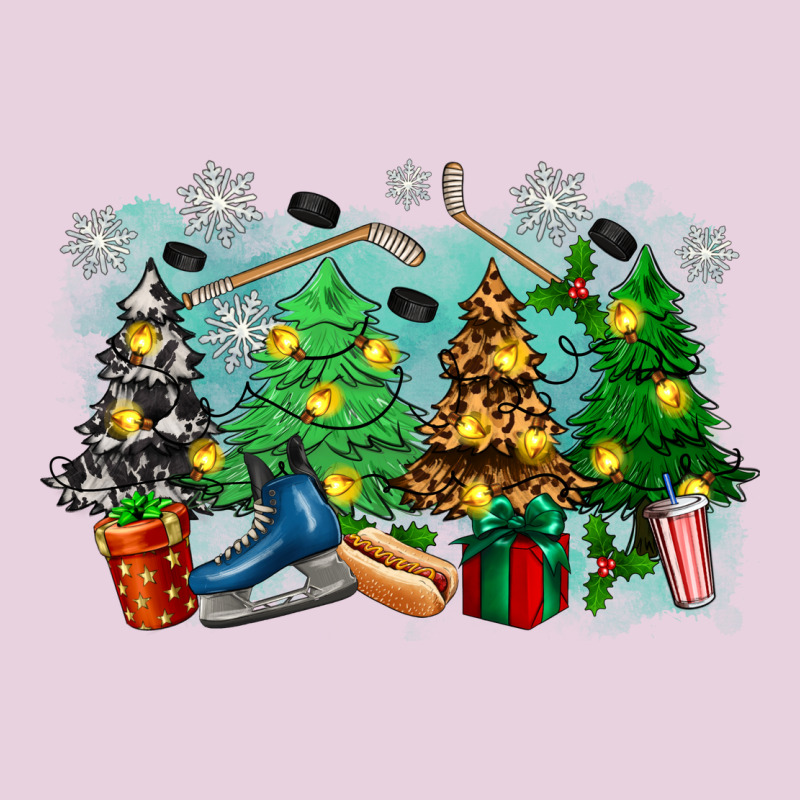 Christmas Trees With Hockey Ladies Tee by Zillion Design Studio | Teevron