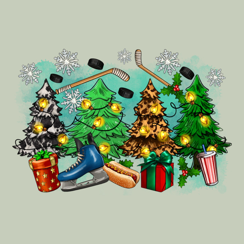 Christmas Trees With Hockey Ladies Tee by Zillion Design Studio | Teevron