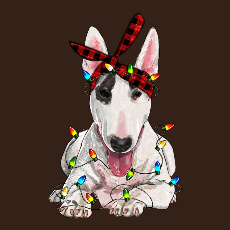 Bull Terrier With Christmas Lights Heavy Core Tee by RanaPortraitStore | Teevron