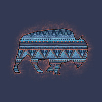 Bison Silhouette Blue Aztec Heavyweight Hoodie | Teevron