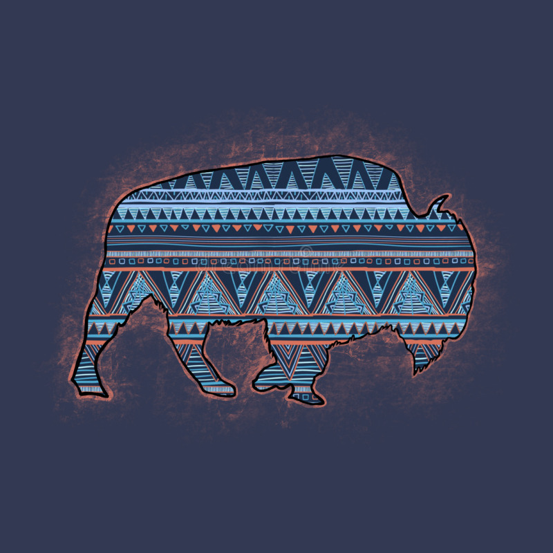 Bison Silhouette Blue Aztec Heavyweight Hoodie by Bettercallsaul | Teevron