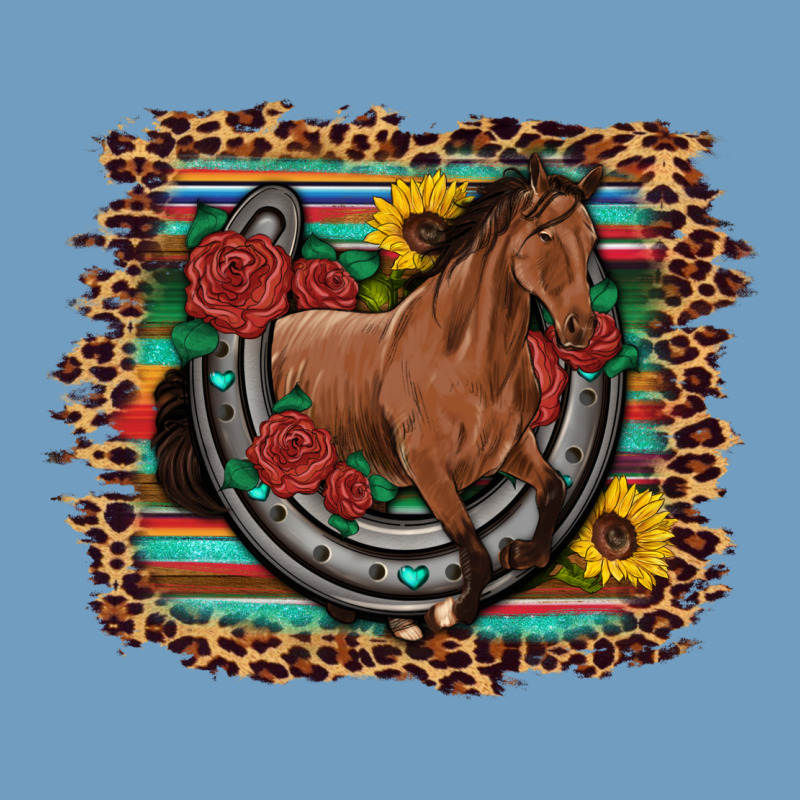 Western Horse Horseshoe Roses Sunflowers Serape Leopard Urban Heavy Tee by Artiststas | Teevron