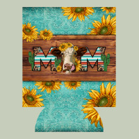 Mom Hereford Cattle Sunflowers On Tooled Leather Regular Can Cooler Classic Tee | Teevron