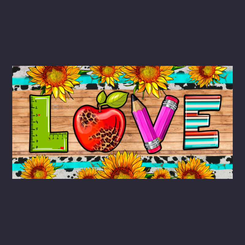 Love And Sunflower With Pen And Apple License Plate Template Vintage Tee by Artiststas | Teevron