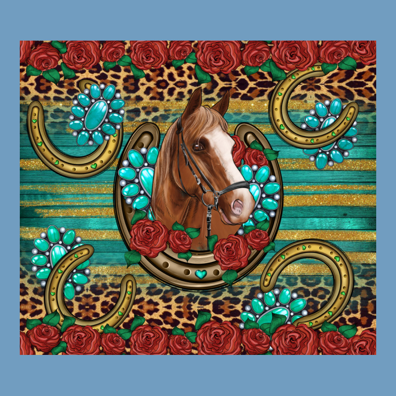 Western Horse Horseshoe Roses Gemstones Glitter Wooden Urban Heavy Tee by Artiststas | Teevron