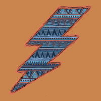 Western Orange Border Aztec Lightning Heavyweight Hoodie | Teevron