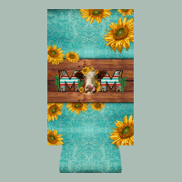 Mom Hereford Cattle Sunflowers On Tooled Leather Slim Can Cooler Classic Tee | Teevron