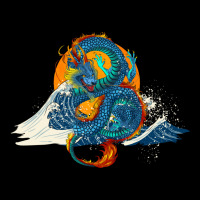 Blue Dragon Ocean Waves And Sun Ladies Tee | Teevron