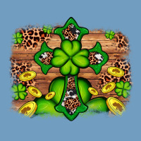 Western Shamrock Cross Leopard Background Urban Heavy Tee | Teevron