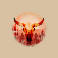 Western Cowboy Sunset Bull Skull Heavyweight Hoodie | Teevron