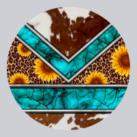 Turquoise Cowhide Leopard Sunflowers Round Heavyweight Sweatshirt | Teevron