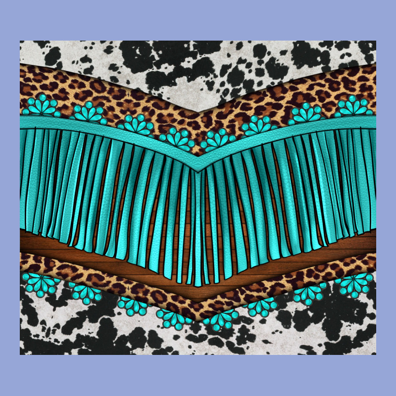 Western Cowhide Leopard Turquoise Fringed Classic Tee by BarkalooDesign | Teevron