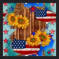 Usa Map With Sunflowers And Leopard Seamless Pattern Vintage Tee | Teevron