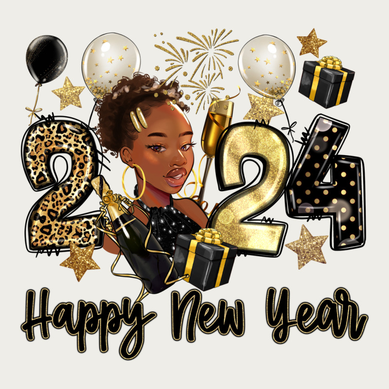 2024 Happy New Year Black Woman Zipper Hoodie by MaliasSmallBusiness | Teevron
