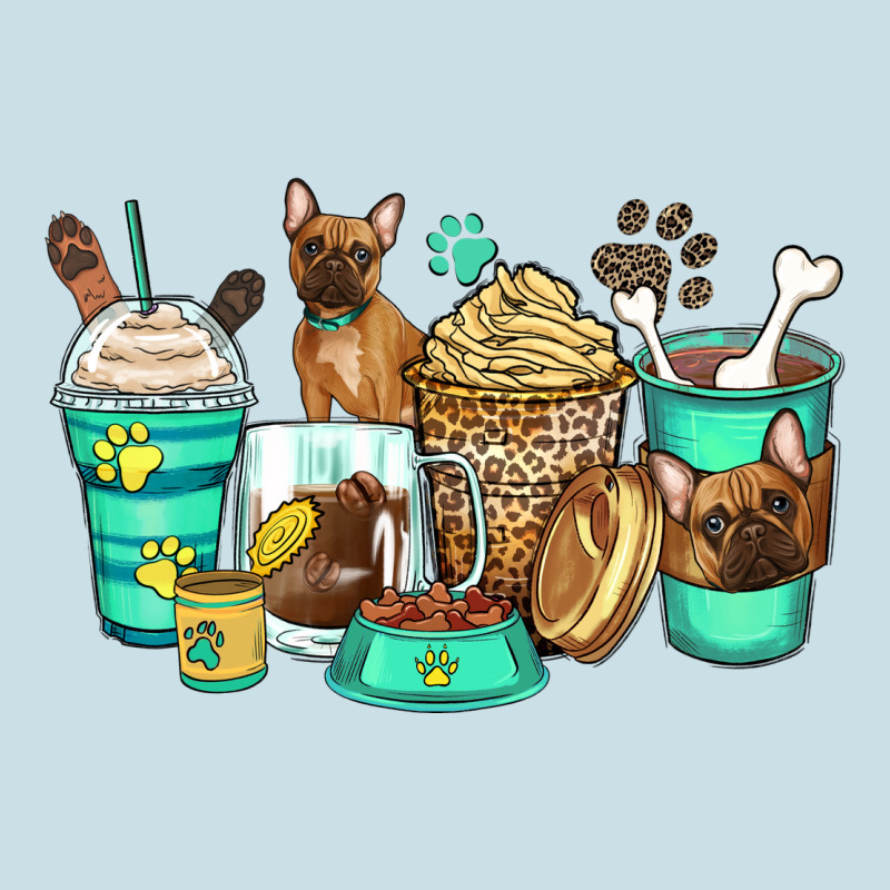 French Bulldog Coffee Cups Ladies Tee by Zillion Design Studio | Teevron