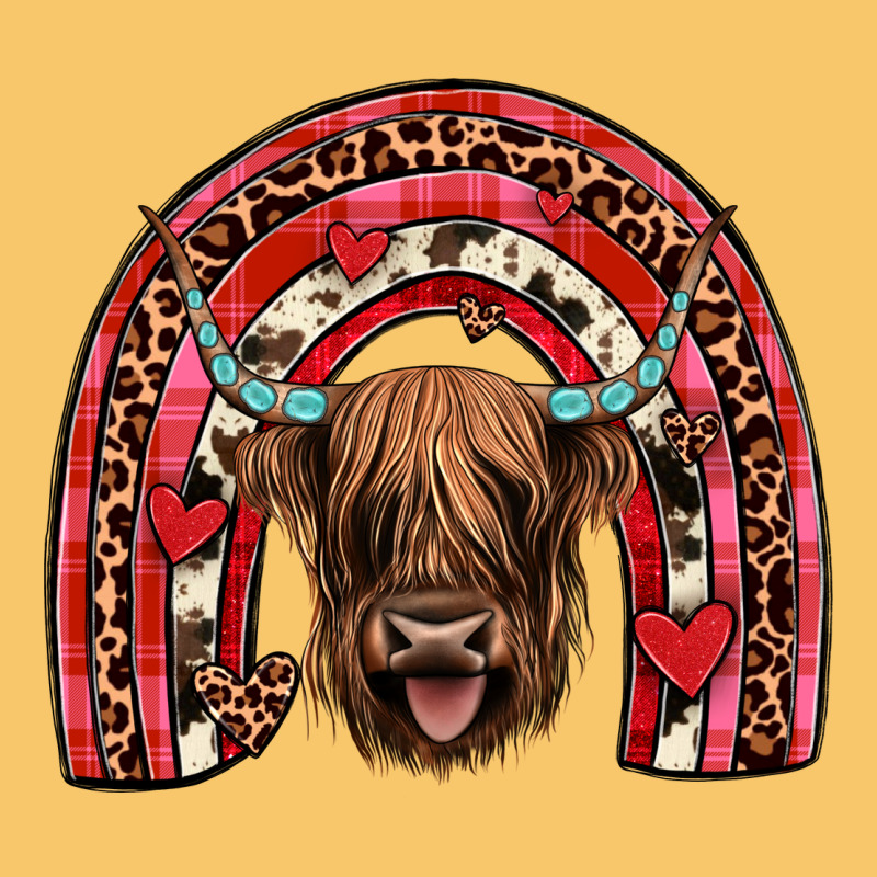 Valentines Highland Cow Rainbow Vintage Hoodie by JahusDesignShop | Teevron