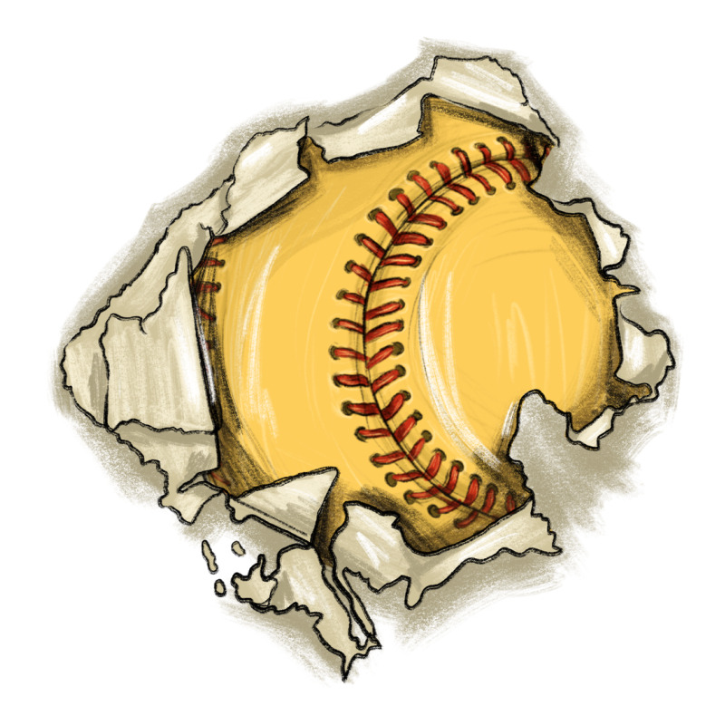 Softball Long Sleeve Tee by MaliasSmallBusiness | Teevron