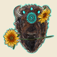 Bison Head With Sunflowers And Gemstone Premium Tee | Teevron