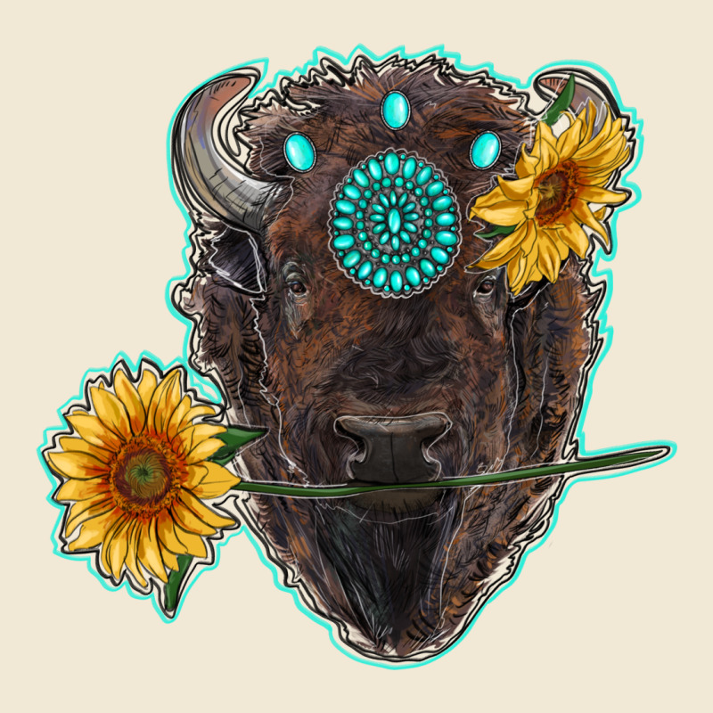 Bison Head With Sunflowers And Gemstone Premium Tee by RanaPortraitStore | Teevron
