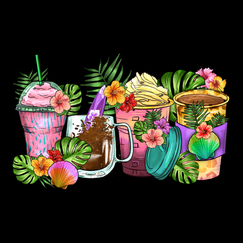 Tropical Coffee Cups Ladies Tee by Zillion Design Studio | Teevron