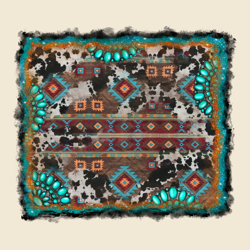 Aztec Background With Gemstone And Cowhide Premium Tee by RanaPortraitStore | Teevron
