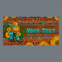 Preview Custom Cowboy Boots Sunflowers And Cactus License Plate Heavyweight Sweatshirt | Teevron
