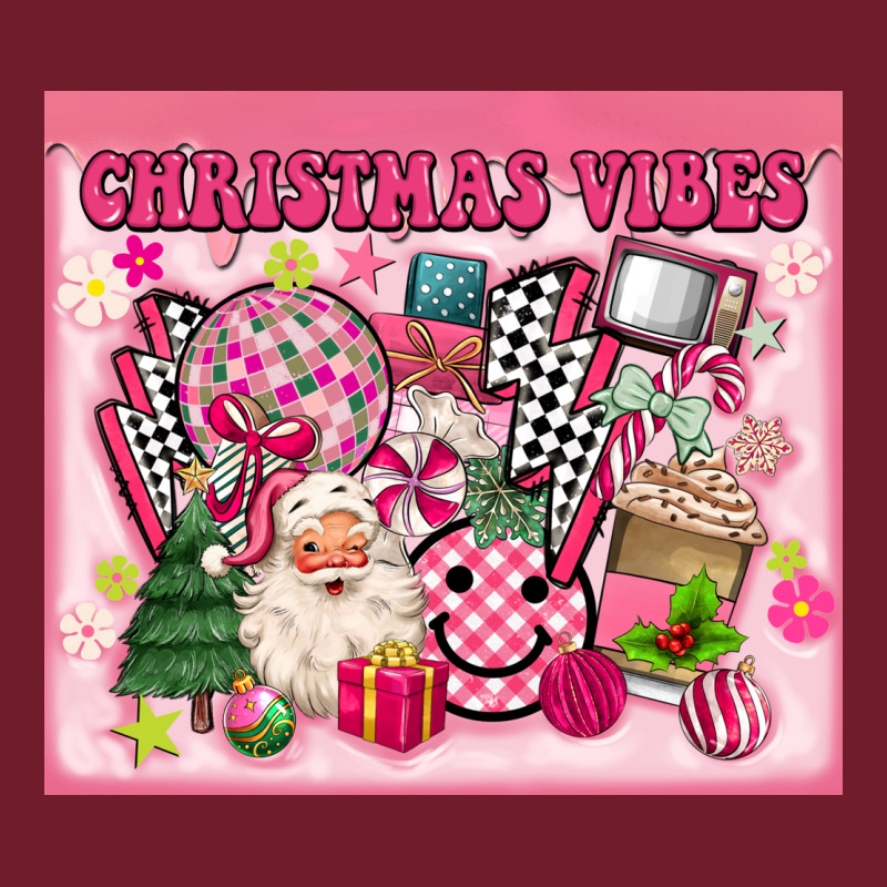 3d Retro Pink Christmas Vibes Zipper Hoodie by MaliasSmallBusiness | Teevron