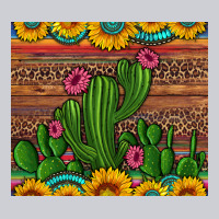 Sunflowers Turquoise Serape Cactus Tumbler Heavyweight Sweatshirt | Teevron