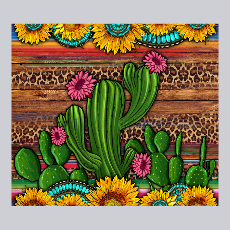 Sunflowers Turquoise Serape Cactus Tumbler Heavyweight Sweatshirt by Artiststas | Teevron