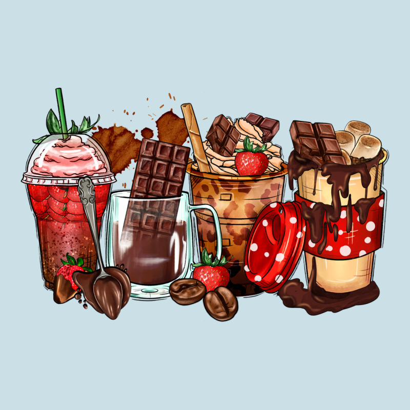 Hot Chocolate Coffee Cups Ladies Tee by Zillion Design Studio | Teevron
