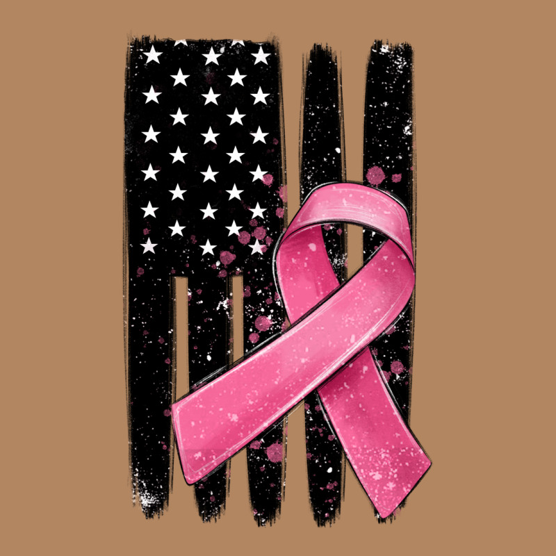Breast Cancer Ribbon American Flag Long Sleeve Tee by MaliasSmallBusiness | Teevron