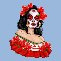 Mexicana Skull Girl With Roses Premium Hoodie | Teevron