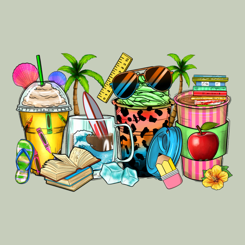 Summer Teacher Coffee Cups Ladies Tee by Zillion Design Studio | Teevron