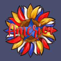 America With American Flag Colors And Sunflower With Star Vintage Tee | Teevron