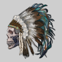 Skull With Indian Headdress Premium Tee | Teevron