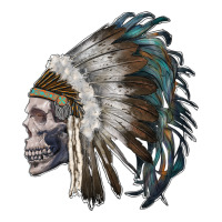 skull with indian headdress | Teevron