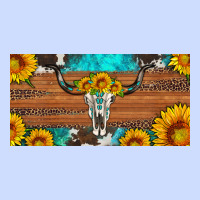Longhorn Bull Skull License Plate Urban Heavy Tee | Teevron
