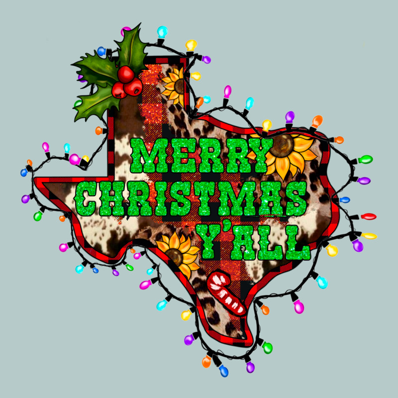 Merry Christmas Y'all Texas Map Heavy Core Tee by BarkalooDesign | Teevron