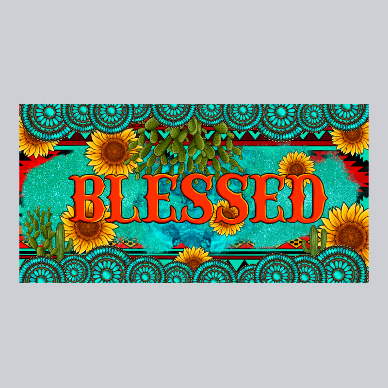 Blessed Turquoise Gemstone Cactus And Sunflower Licanse Plate Heavyweight Sweatshirt by Artiststas | Teevron
