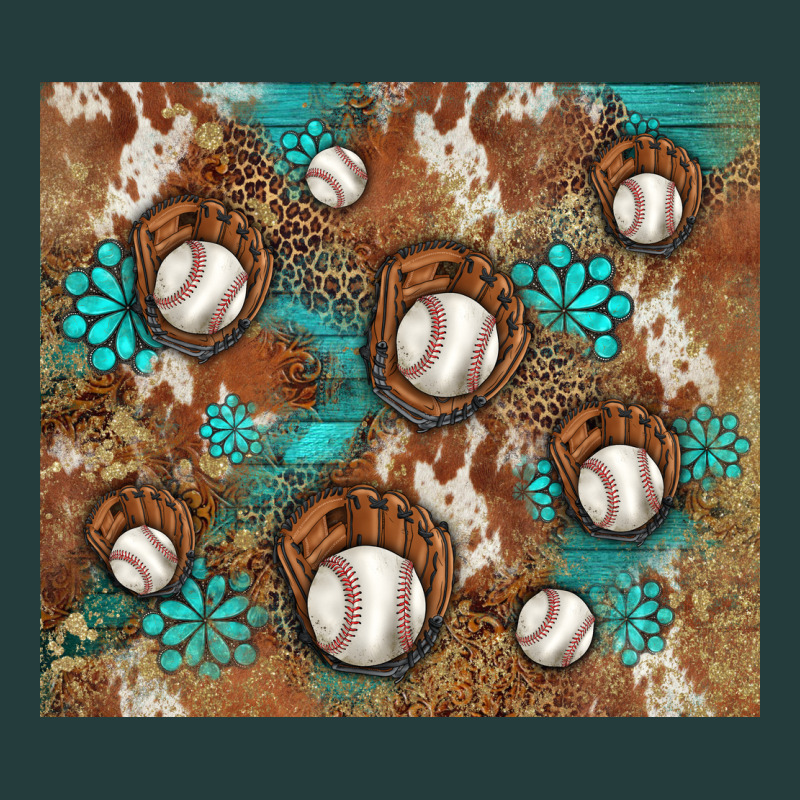 Baseball Turquoise Gemstones Western Patterns Classic Tee by BarkalooDesign | Teevron