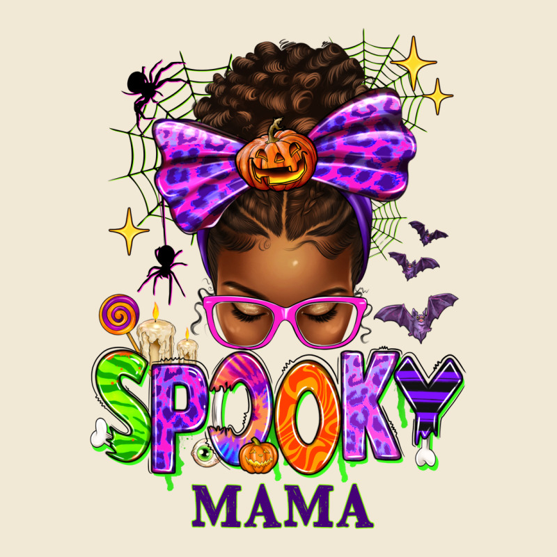 Halloween Afro Messy Bun Spooky Mama Premium Tee by texasbilliewilder | Teevron