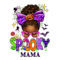 Halloween Afro Messy Bun Spooky Mama | Teevron