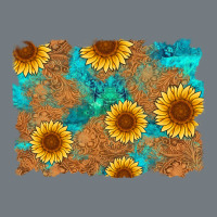Sunflower Turquoise And  Leather Background Heavyweight Sweatshirt | Teevron