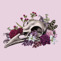 Boho Floral Raven Skull Ladies Tee | Teevron