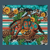 Bucking Bronco Cowboy Rodeo Cactus And Sunflowers Urban Heavy Tee | Teevron